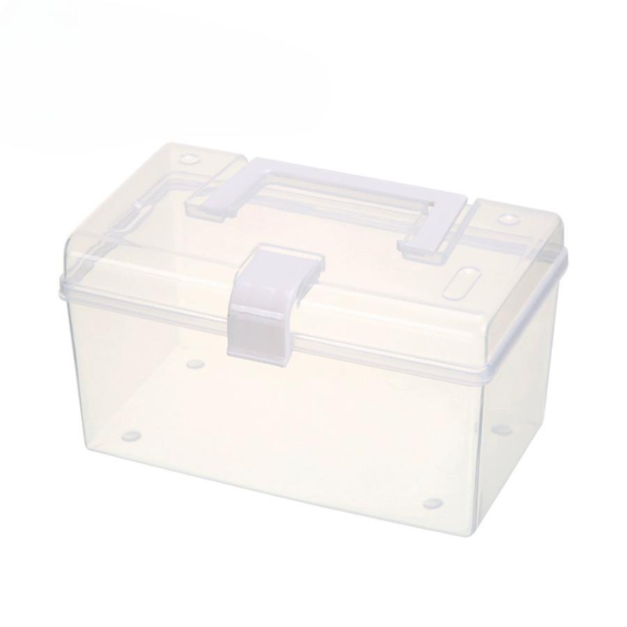 Tragbare kleine Box Kunststoff Aufbewahrungsbox transparente Klebebandabdeckung Staubaufbewahrungsbox Desktop-Abdeckung diverse Snacks Aufbewahrungsbox