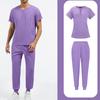 Zweiteiliges Set Peeling-Uniformen für Damen Kurzarm-Oberteil mit Reißverschluss und Hose mit elastischem Bund und Taschen