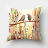 45x45cm Vintage Flower Pillow Case Decor Blue Painting Flower Bird Pillowcase Polyester Cushion Cover for Sofa Car Home