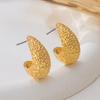 Elegant Wrinkle Gold Color Waterdrop Earrings for Women Fashionable Commute Style Earrings Daily Wear Party Gifts