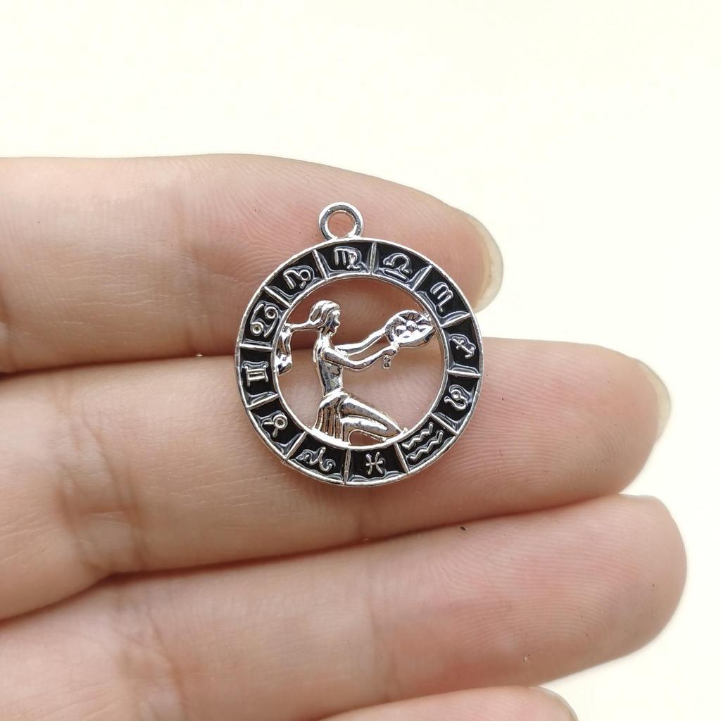 12 Constellation Diamond-Inlaid Pendant Necklace