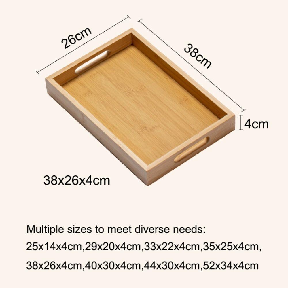 Rectangular Bamboo Wooden Tray With Handle Dessert Pallet Decorate Tray Serving Tray Coffee Table