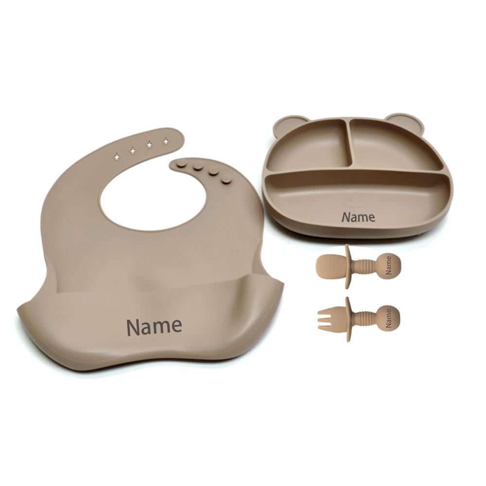4PCS Children s Tableware Kit ideal for Boys And Girls featuring Free Name Printing Personalized Unique Present