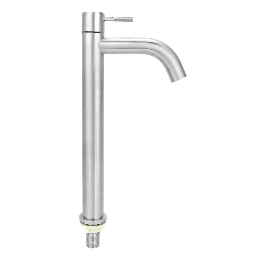 G1 2in Thread Stainless Steel Single Cold Sink Faucet Washbasin Water Tap for Bathroom Kitchen