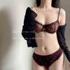 French Pink Lace Heart Bra Set: Sexy, Thin, Bust-Enhancing Design for Young Women
