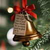 Bible Verses Scripture Christmas Bell Ornament Metal Golden Bell Christmas Tree Decoration Inspirational Bible Verse Bell Religious Ornament