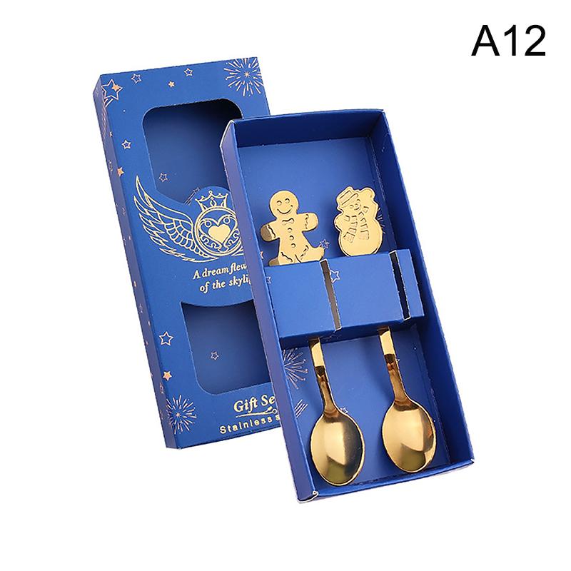 

Набор рождественских ложек из нержавеющей стали Санта-Клаус, лось, снеговик, десертная суповая ложка, рождественская посуда, переносная для путешествий и использования