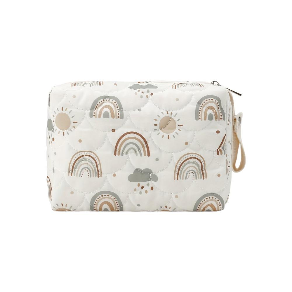 

Portable Reusable Baby Diaper Bag Rainbow Printed Zipper Nappy Bags Travel Mommy Pouch for Stroller