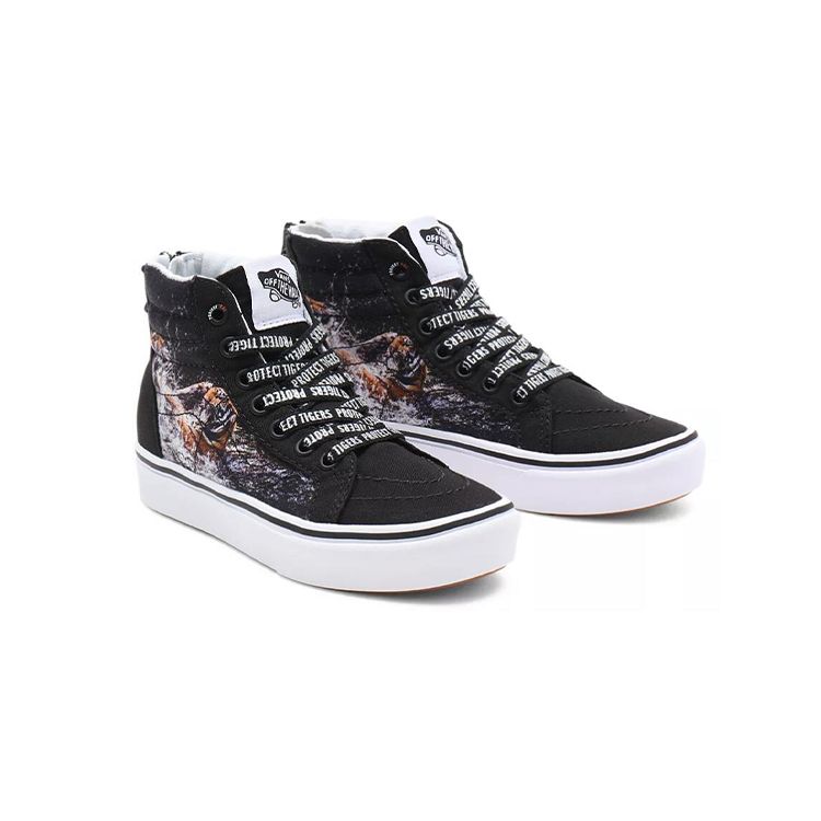 Y/Project X Vans SK8 HI Collaboration Trendy Print High-Top Casual Skate Shoes Baby Sneakers Black VN0A4VJN9EF