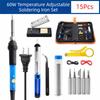 8/10/15Pcs Adjustable Temperature Soldering Iron Kit Anti-slip Soldering Iron Pen  DIY