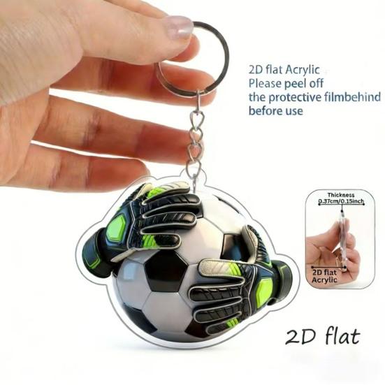 Schlüsselanhänger Anhänger, Fußball Torwart Handschuhe Ball Design Schlüsselanhänger, Schlüsselhalter Realistisches Sport Zubehör für Fans Rucksack