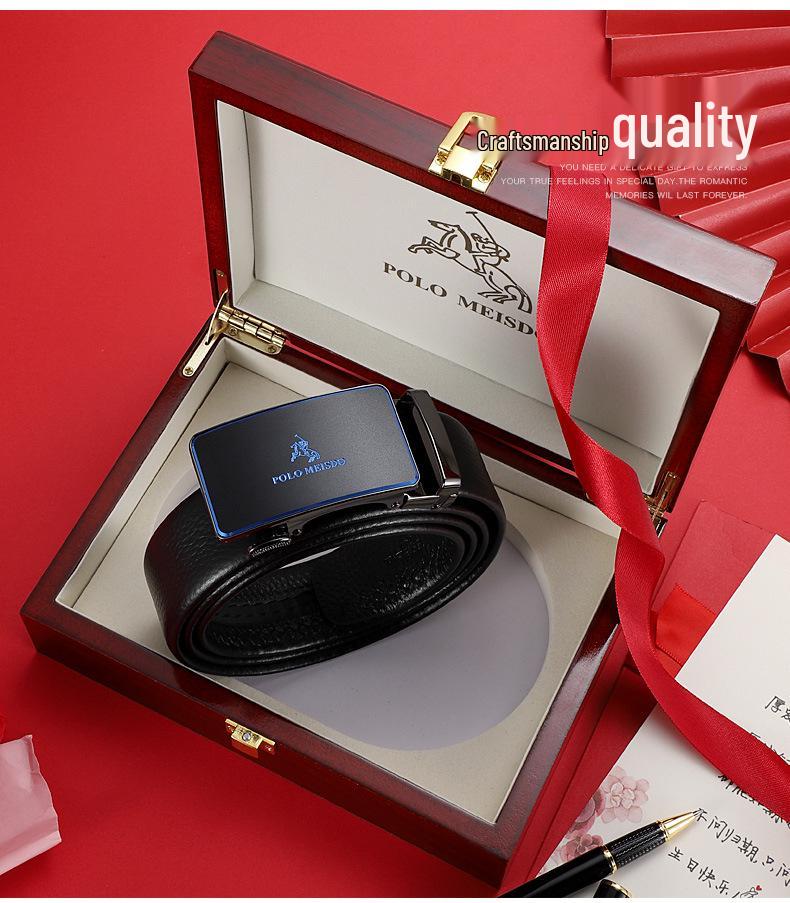 Paul Messder Men's Genuine Leather Automatic Buckle Belt