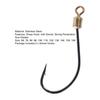 5Pcs/Bag 45824 Fishing Hooks with Swivel Rotating Sharp Barb Rustproof Fixing Fishes Stainless