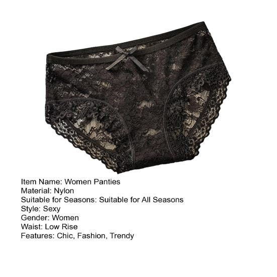 Women Sexy Sheer Lace Low Rise Panties Floral Lace See Through Hipster Underwear Soft Breathable Stretchy Cheeky Briefs