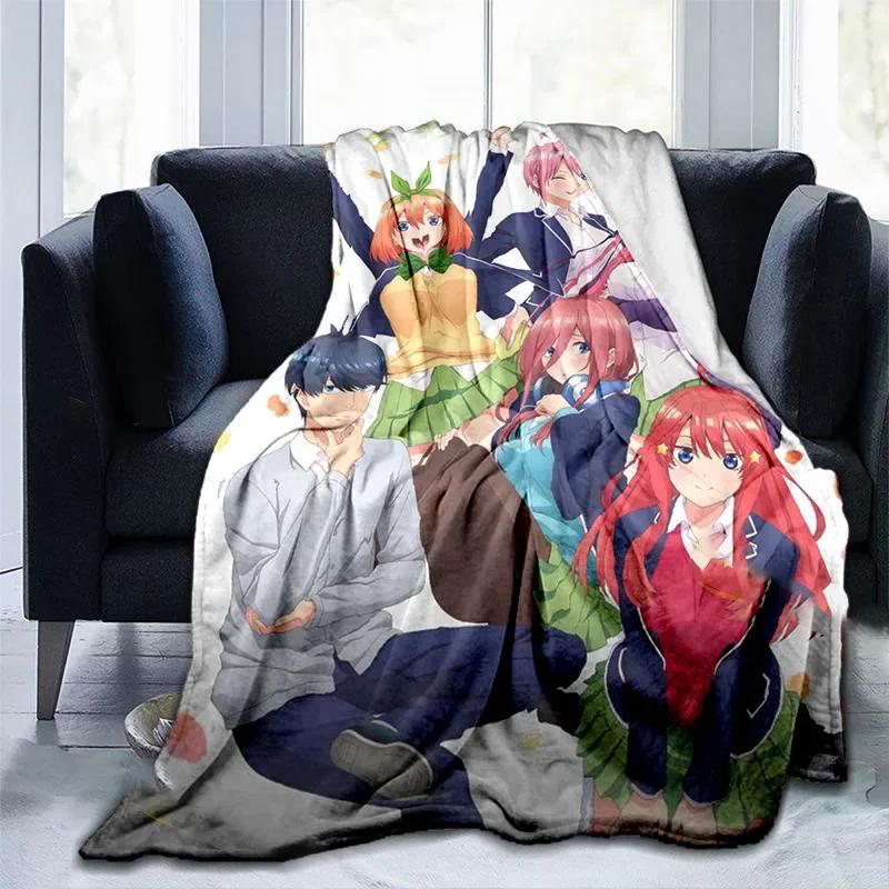The Quintessential Quintuplets Nakano Ichika Miku Yotsuba Anime HD Print Anime Blanket Flannel Family Blanket Throw Blanket