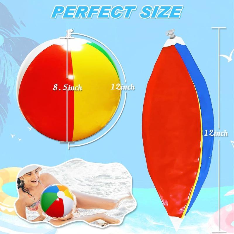 Rainbow Inflatable Beach Balls Durable Leakproof Lightweight For Pool Beach Summer Outdoor Water Games