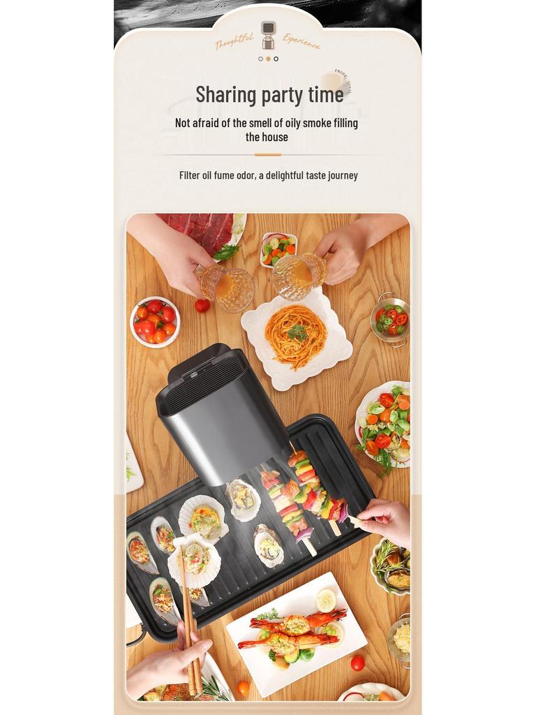 Mini Extractor de Humo Portátil y Purificador de Aire para Barbacoa y Olla Caliente