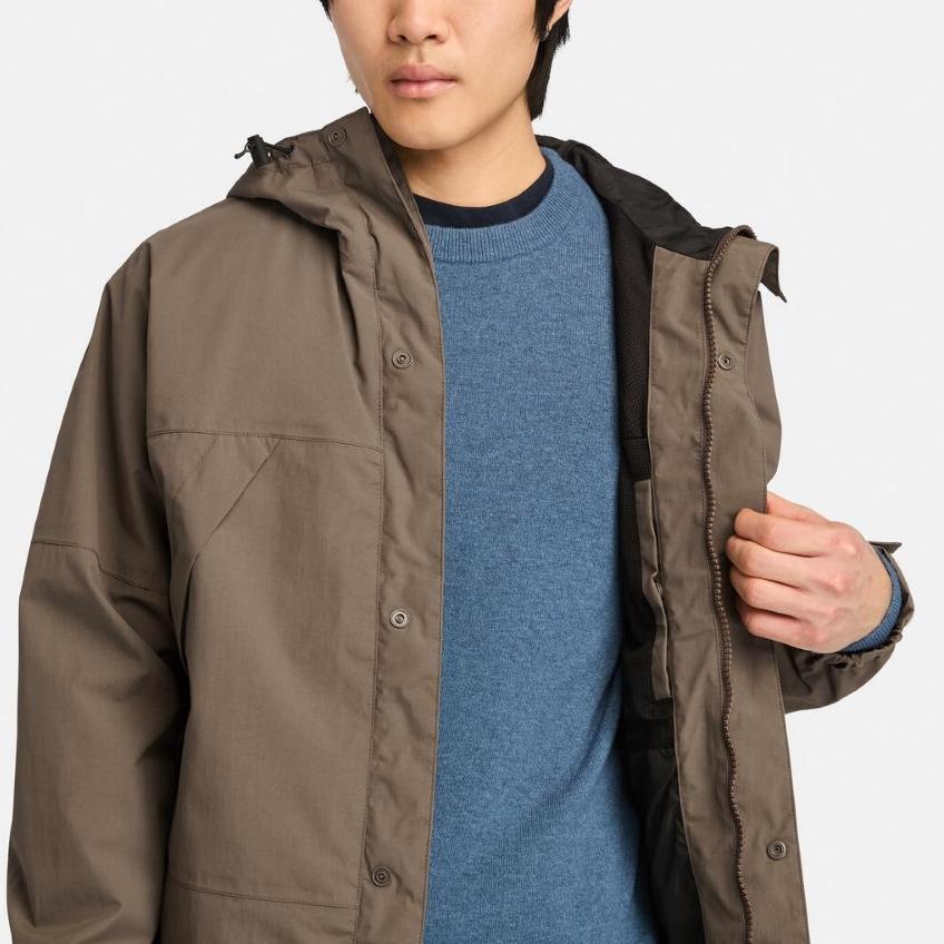 Timberland Outdoor Fashion Comfortable Waterproof Windproof Breathable Jacket Men Jacket Chocolate A68XF-BK0
