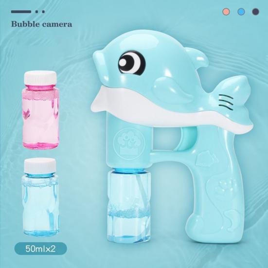 Dolphin Bubble Machine with Light Music Leakproof Kids Handheld Automatic Bubble Maker Shooter Blower Toy Toddlers Boys Girls Christmas Gift