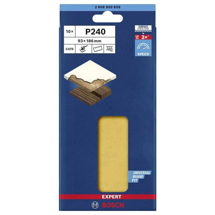 Bosch Accessories Expert C470 2608900858 Sandpaper for Orbital Sander Perforated Grit 240 (l X L) 230 Mm X 93 Mm