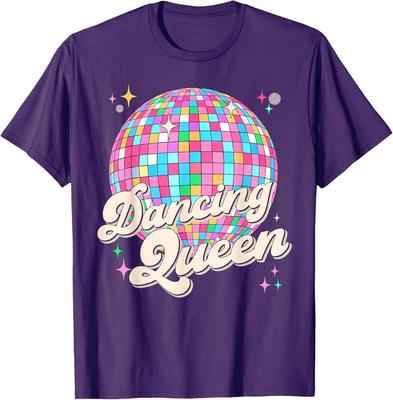 Dancing Queen Women Girl Vintage Dancing 70s 80s Disco Ball T-Shirt