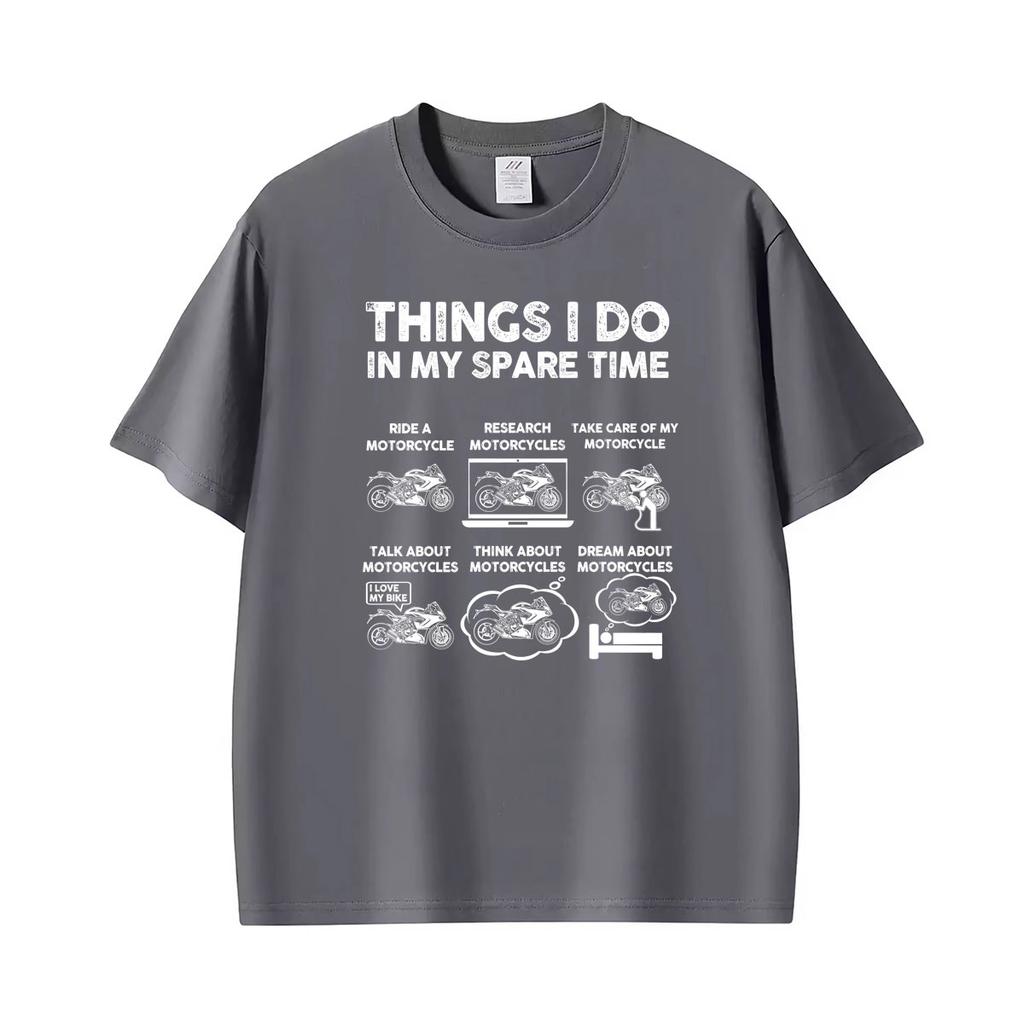 Funny Motorcycle Things I Do In My Spare Time Printed Tshirts For Unisex Unisex Retro Summer Hipster T Shirt Casual Cotton T Shirts