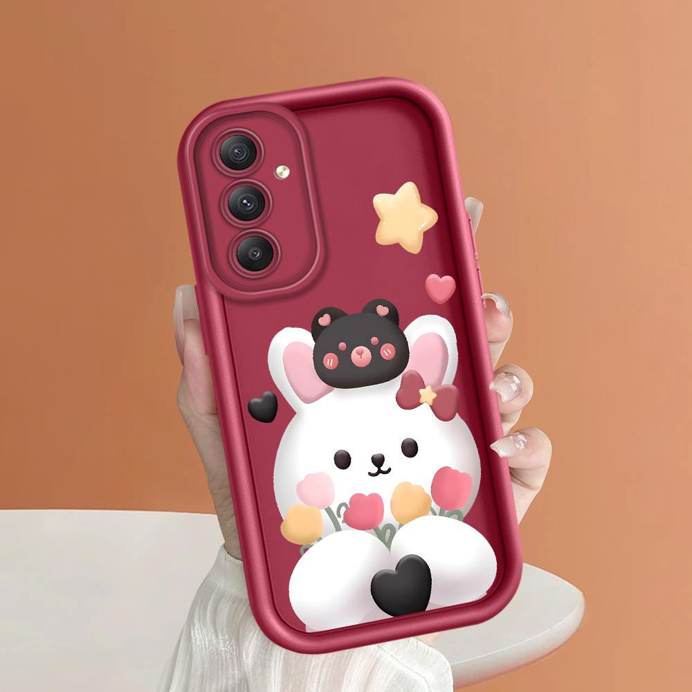 Coque de téléphone en Silicone souple, motif d'impression d'échelle carrée, couverture complète d'appareil photo, Protection antichoc, étui en caoutchouc pour Samsung