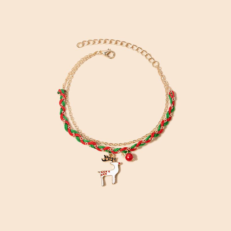 

Винтажный европейский и американский праздничный стиль, плетеный рождественский браслет ручной работы для женщин