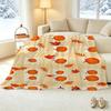 High-Density Plush Flannel Fleece Blanket Pumpkin & Maple Leaf Pattern, Soft & Skin-Friendly, Portable for Home & Car, Warm Fall Air-Condition Cover