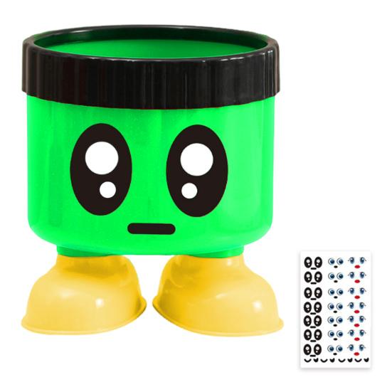 Simpatico Portapenne Cartone Animato con Piedini Grande Capacità Tondo Organizzatore da Scrivania per Materiale Scolastico e da Ufficio Scatola Decorativa Portaoggetti da Scrivania