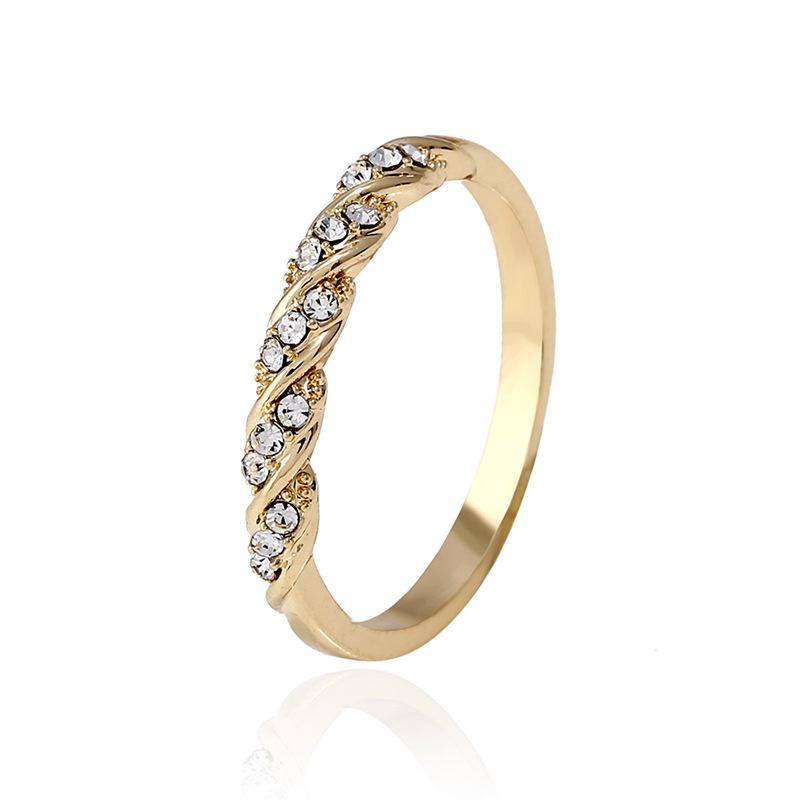 Timeless Yellow Gold Anniversary Ring With Crystal Stones For Womens Elegance