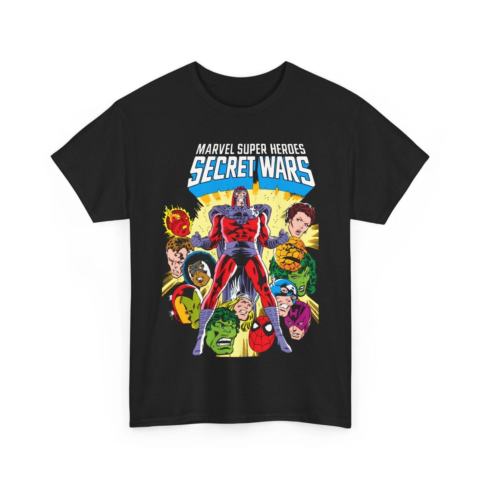 Secret Wars #2 T-Shirt Magneto Hulk Iron Man Spider-Man Marvel Comics Retro Tee XXL