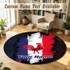 Round Rug Custom NameFrance national football team Pattern Non Slip Carpet Home Floor Decor