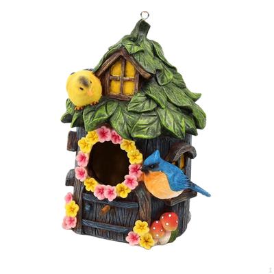 Hand Painted Hanging Sparrow Nest Box for