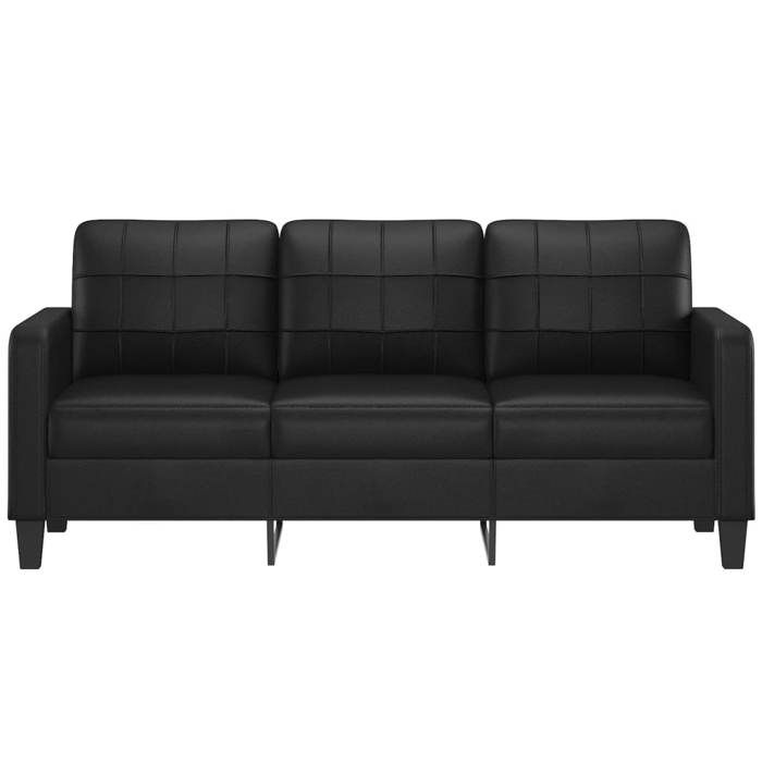 VidaXL Canapé à 3 places Noir 180 cm Similicuir, canapé, canapé de salon, canapé à trois places, canapé rembourré, sièges de 359122