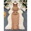 Elegant Dress Goddess Temperament Fancy Halterneck Vest Skirt Summer New Arrival Elastic Slim Fit Slimming Knitted Dress
