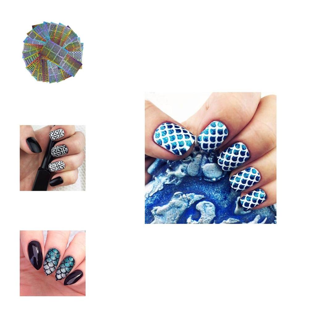 24 ark av premiumkvalitet för manikyrstenciler för nagelkonst för felfri design