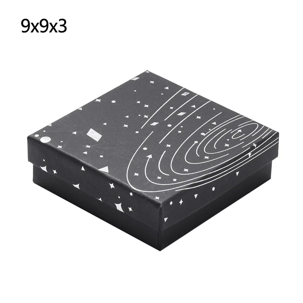 Dreamy Star Gift Bag Black Silver Jewelry Storage Box Blue Gold Ribbon Earrings Ring Bracelet Packaging Box