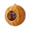 Maison Parrots Suspendue Ronde avec Texture Rotin Simulé Nid d'Oiseau Pour Oiseaux de Compagnie Hamac de Repos Rond Accessoires de Cage