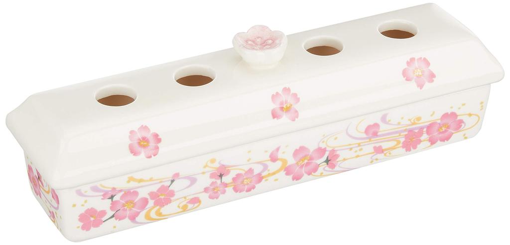 Seto Pottery Incense Case, Incense Holder, for Incense Sticks, Obon, Buddhist Altar, Memorial Service, Seto Ware, Incense Burner Plate, Cherry