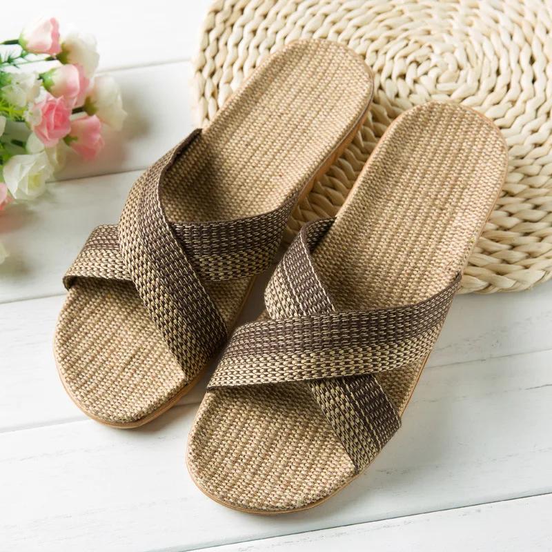 Summer Linen Women'S Slippers Flat Sandals Home Color EVA Lightweight Shoes For Women Casual Slippers 2025