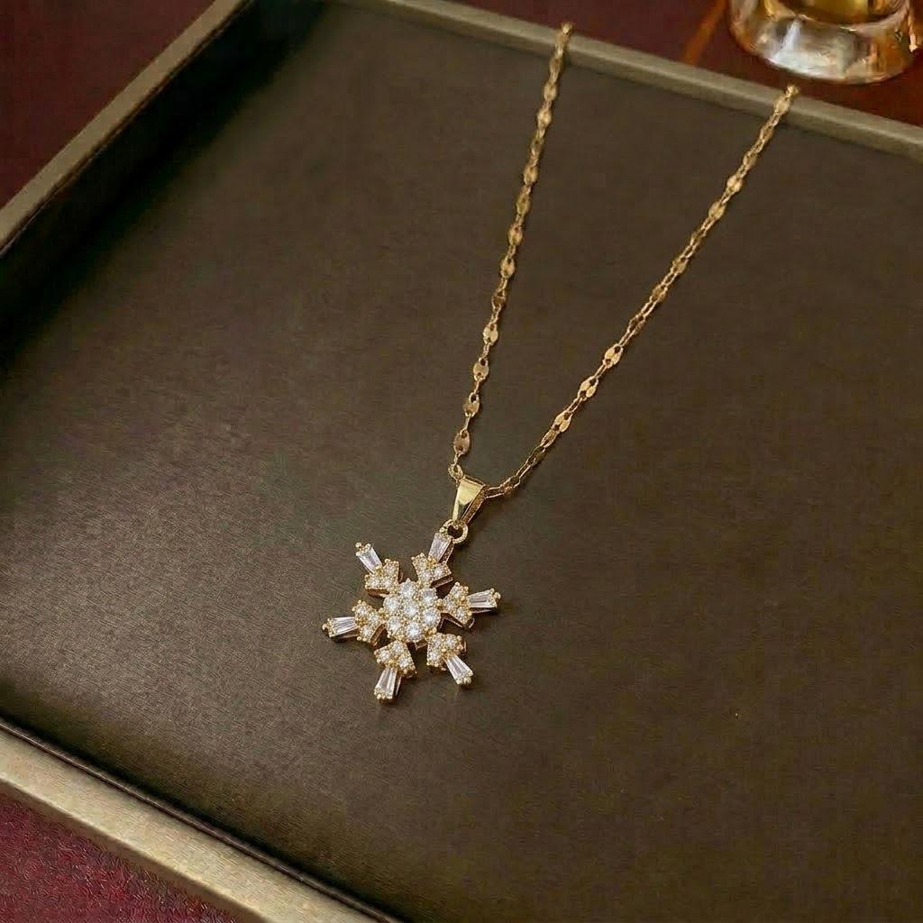 Women's European & American Style Colorful Diamond Flower Rotating Pendant Necklace