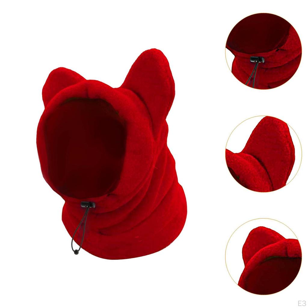 Hundeohrenschütze Mütze, Warme Hoodie Kopfbedeckung Weiche Wickel Winddicht Leise Abdeckung Fleece für