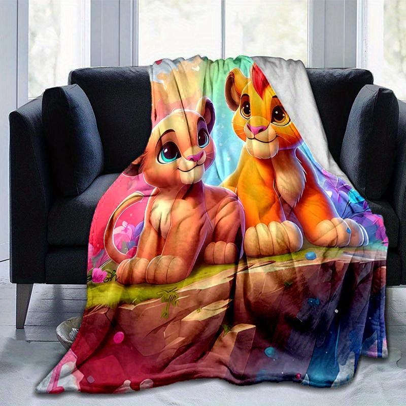 1PC Seasonal Universal Lion King Simba and Nala Blanket - Perfect for Home Decoration, Birthday Gift, Soft Flannel Throw Blanket - Versatile