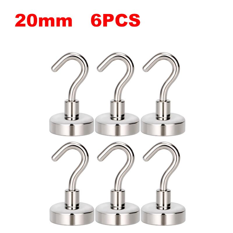 10PCS E20 Metal Strong Magnetic Hooks Wall-mounted Heavy Duty Magnet Hook Key Coat Hanging Hanger Home Kitchen Bathroom Storage