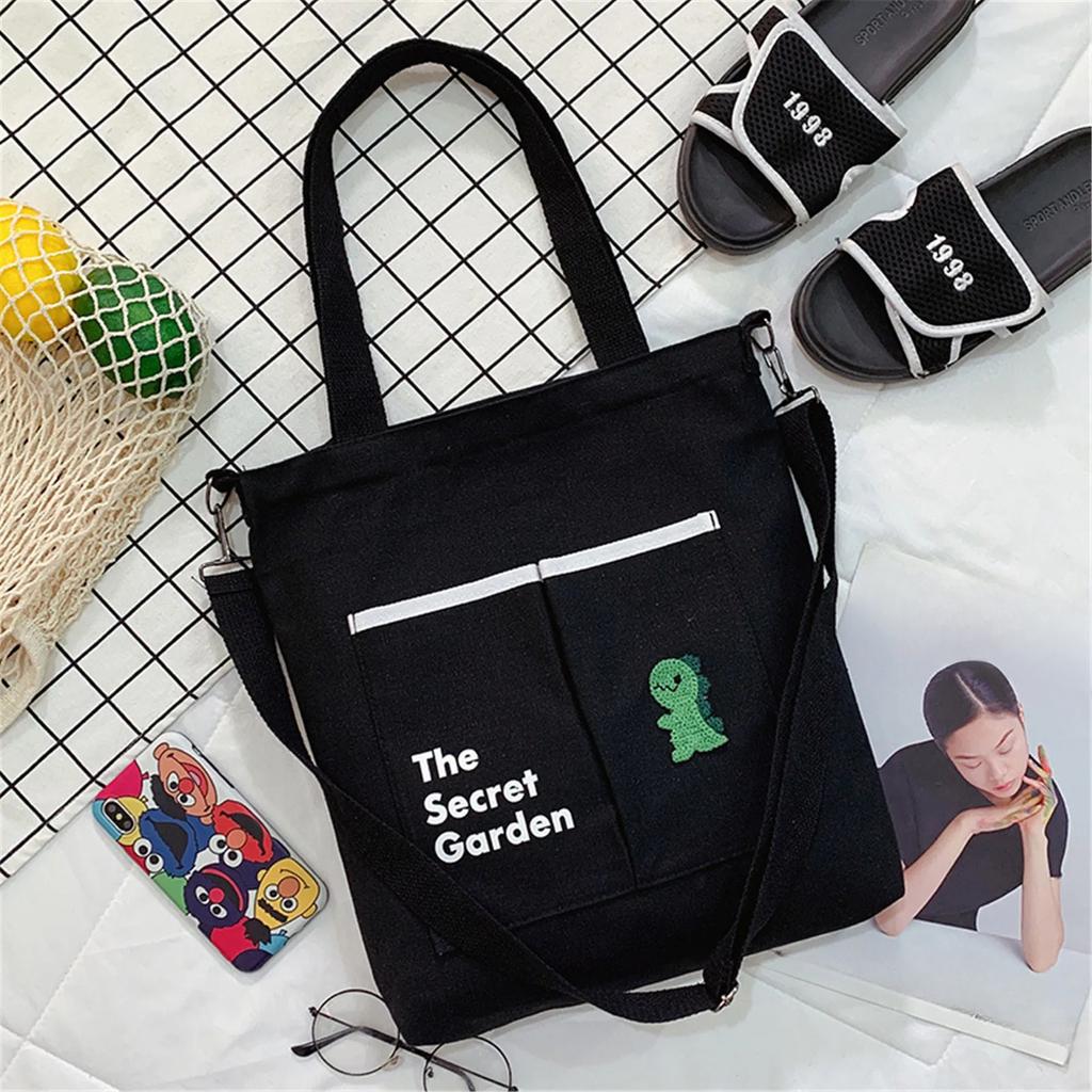 New Canvas Bags for Women Handbag Shoulder Bags Solid Color Totes Shopper Bags Casual Female Cross Body Bags