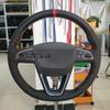 CARDAK DIY Black Leather Suede Car Steering Wheel Cover For Seat Leon 2013- Ibiza Alhambra Arona Ateca Tarraco Toledo