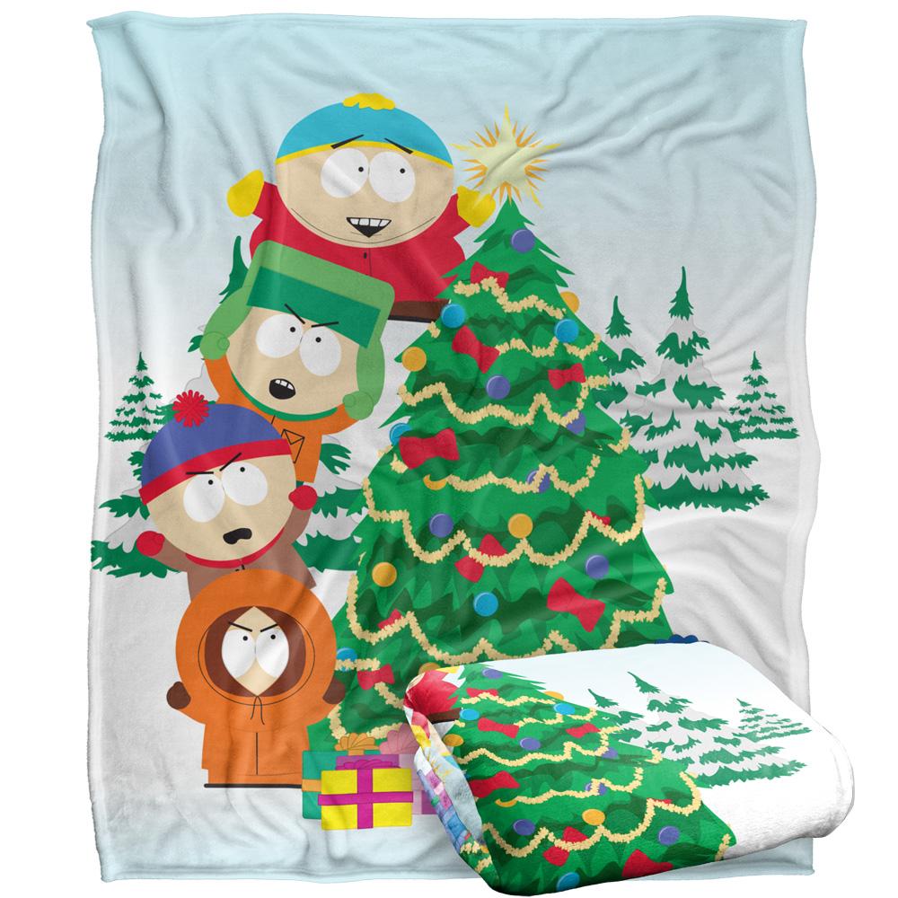 South Park The Boys Decorating Tree Silky Blanket