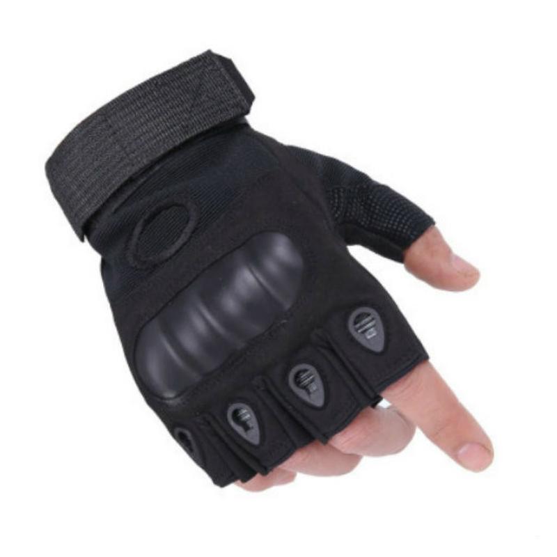 

Тактические перчатки с полупальцами мужские армейские военные боевые страйкбольные стрельба пейнтбол XL чёрный