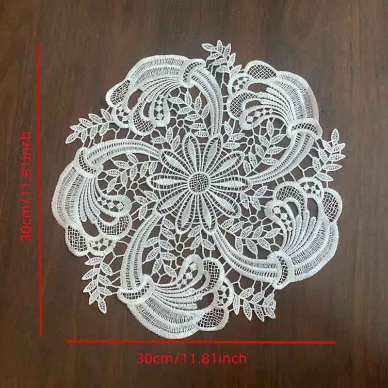 Urskuren spets bordslöpare koppunderlägg blommig broderad bordsduk återanvändbar elegant bordsunderlägg duk bordsduk porslin heminredning
